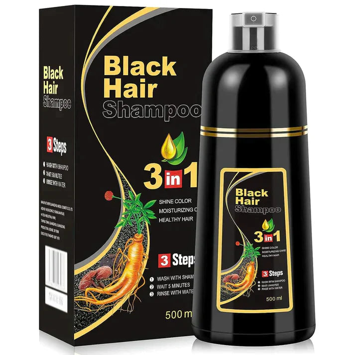 Schwarzes Haarfärbeshampoo für strahlende Ergebnisse