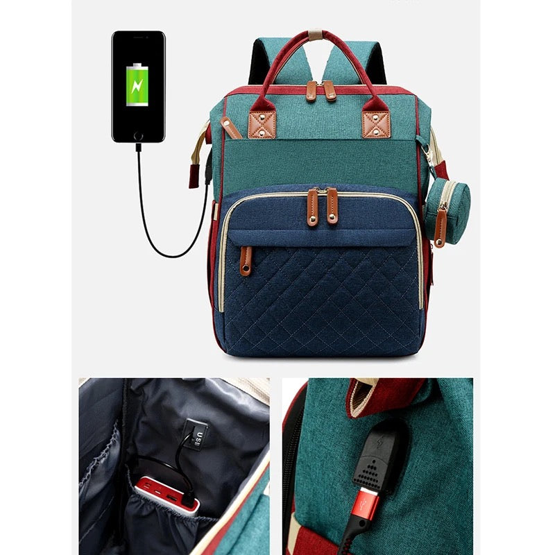 Baby Rucksack mit Wickelbett-Funktion – 2-in-1 Design