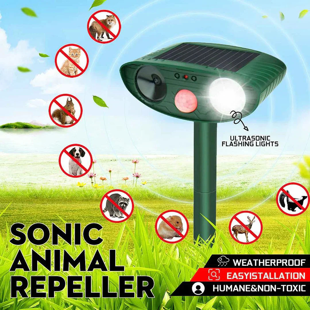 Sonniger Schutz | Ultrasonic Tierabwehrgerät für Gärten