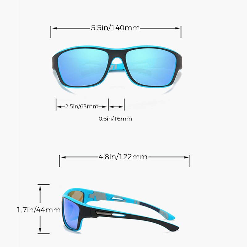 Sportliche Sonnenbrille mit UV400 Schutz und Polarisation