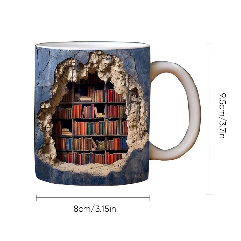 Kreative Bücherregal-Tasse für Buchliebhaber