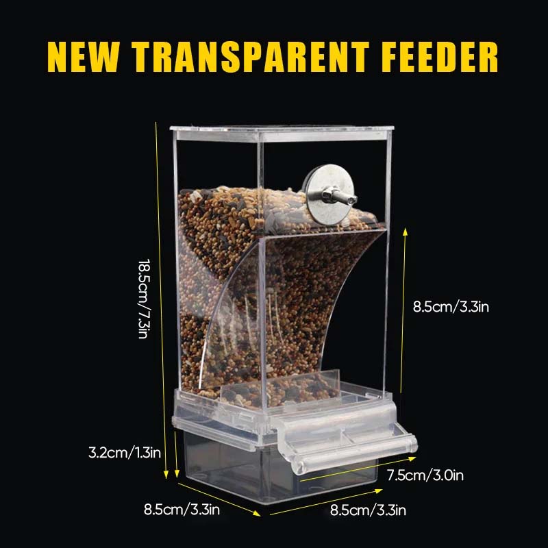 Automatischer Überlaufschutz transparenter Vogelhäuschen