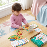 Montessori Puzzle mit Stöcken und Ringen – Pädagogisches Spielzeug