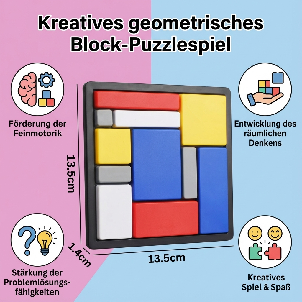 Geometrisches Puzzle-Spiel mit kreativen Blockformen
