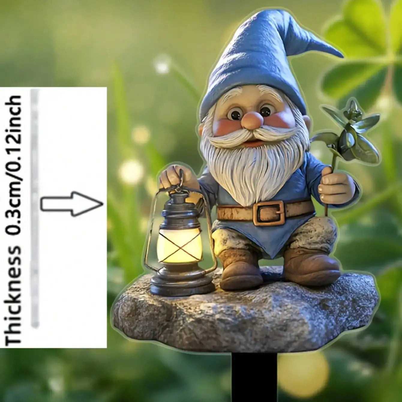 Magical Garden Gnome Stake | Weatherproof Acrylic Charm | Lawn and Flower Decoration