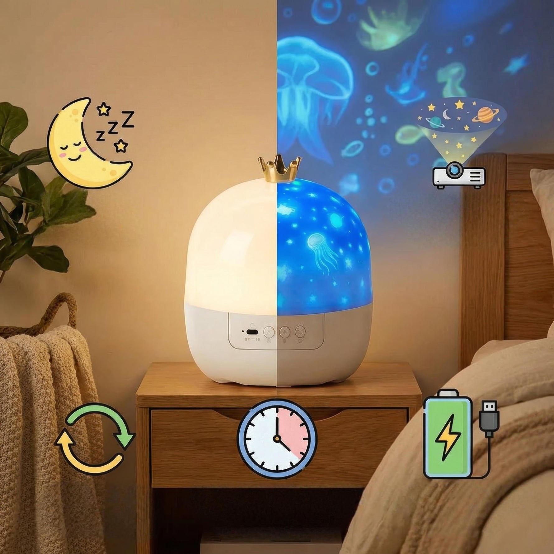 Lichttraum – Rotating LED Night Light for Relaxing Nights