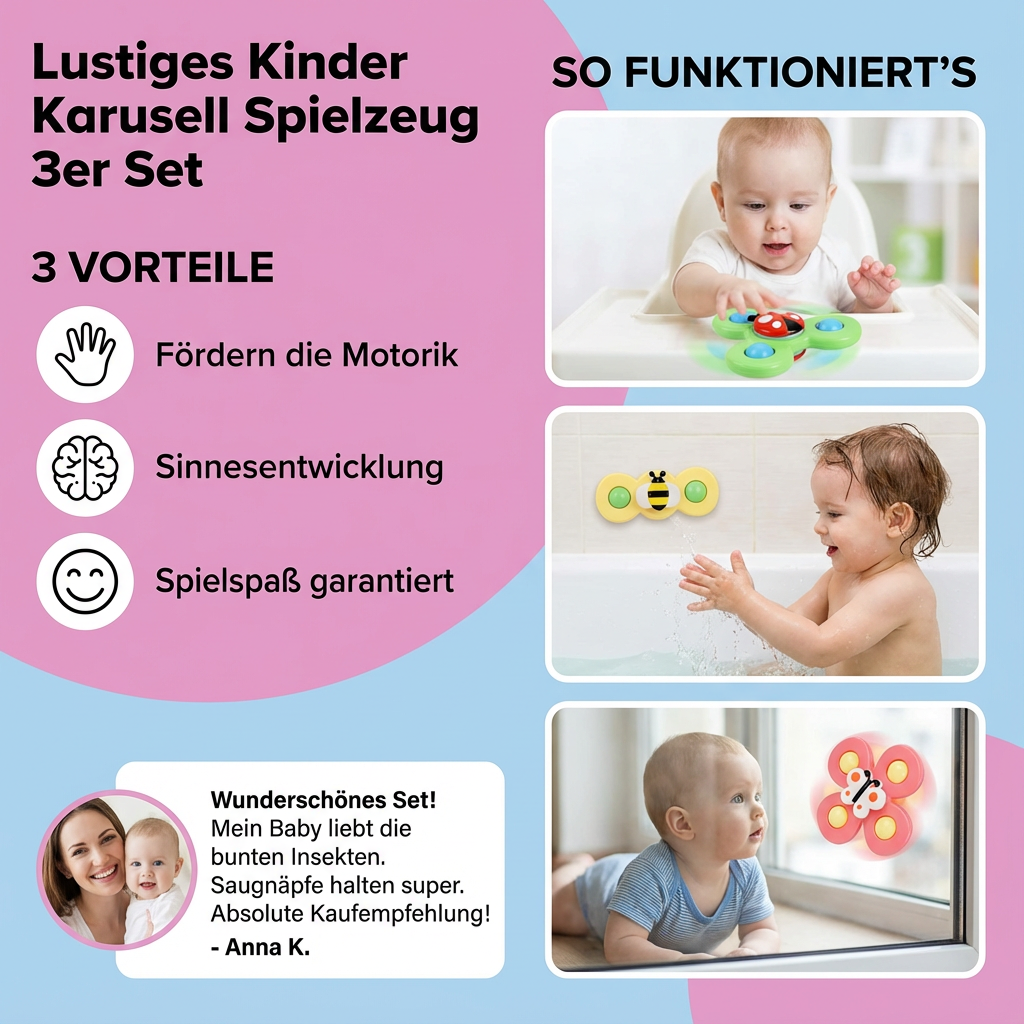 Kinder Spielzeug Karussell Set mit 3 Teilen