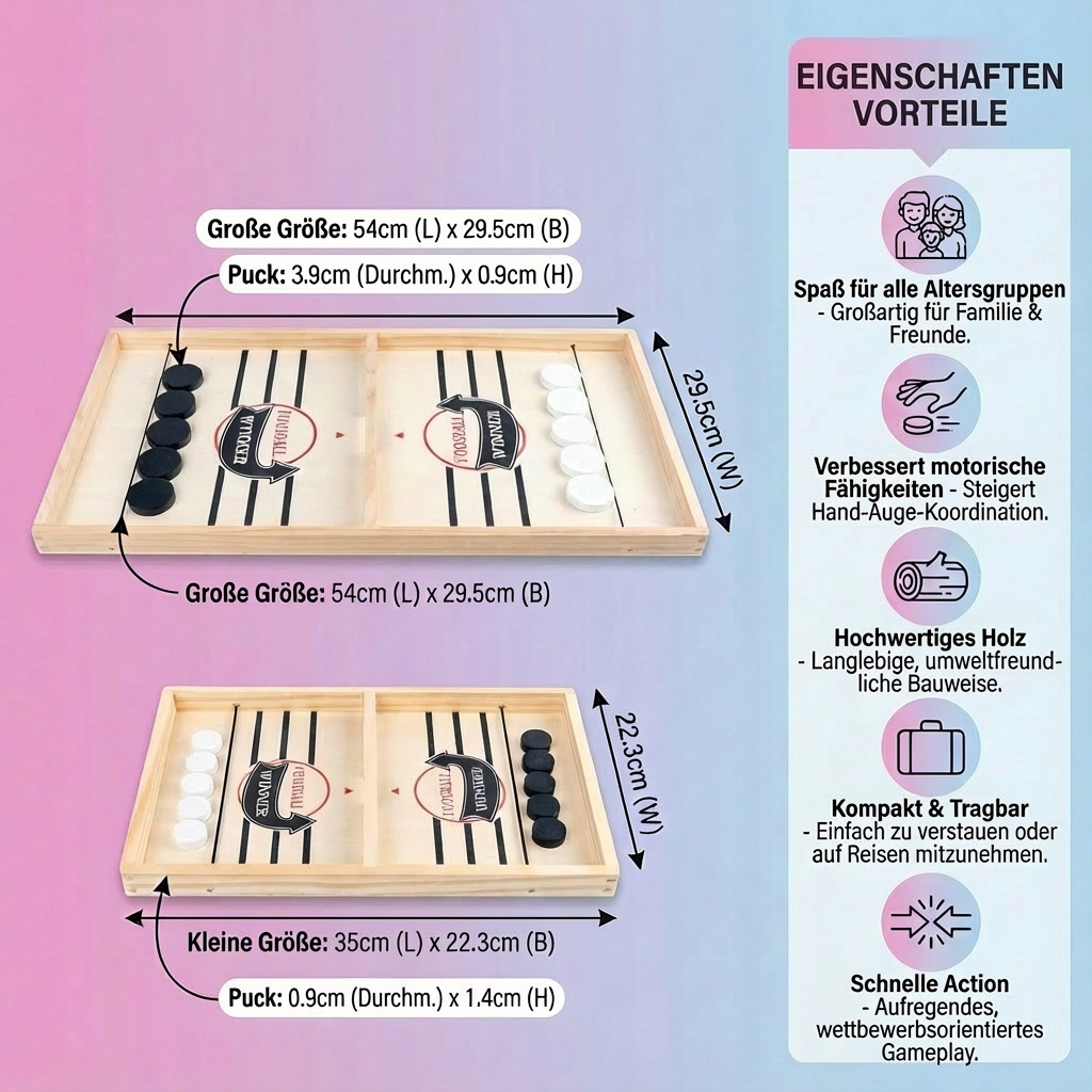 Holz Schachbrettspiel mit Schleuder
