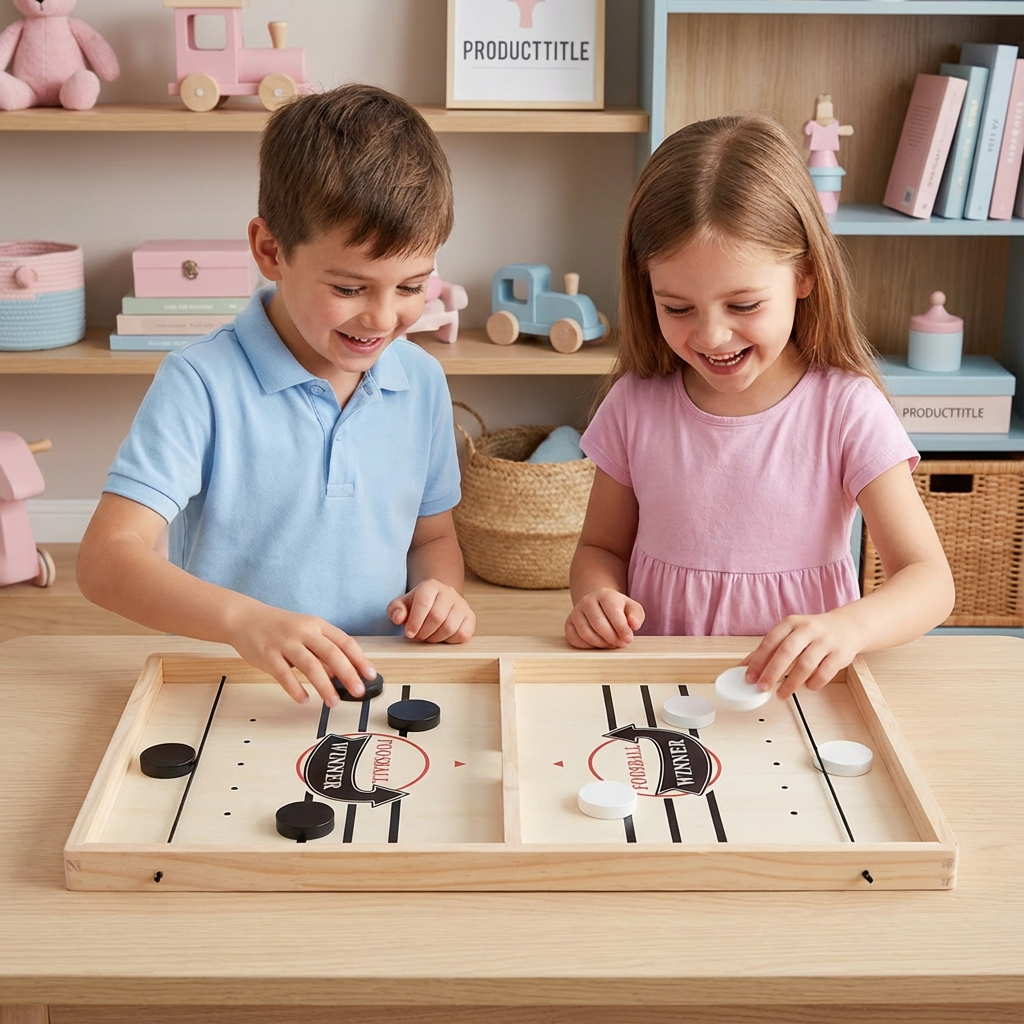 Holz Schachbrettspiel mit Schleuder