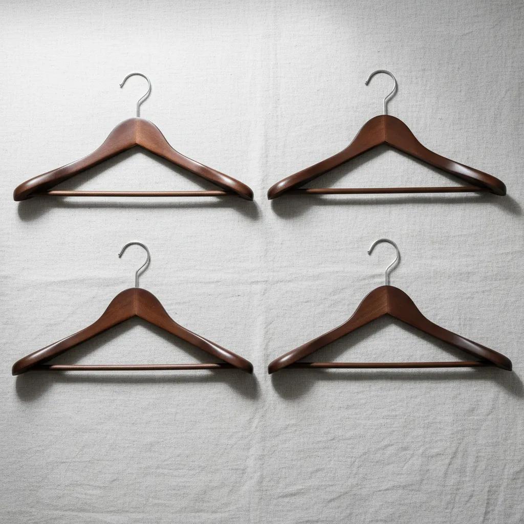 Luxury Wooden Hangers with Non-Slip Design (4 Pack)