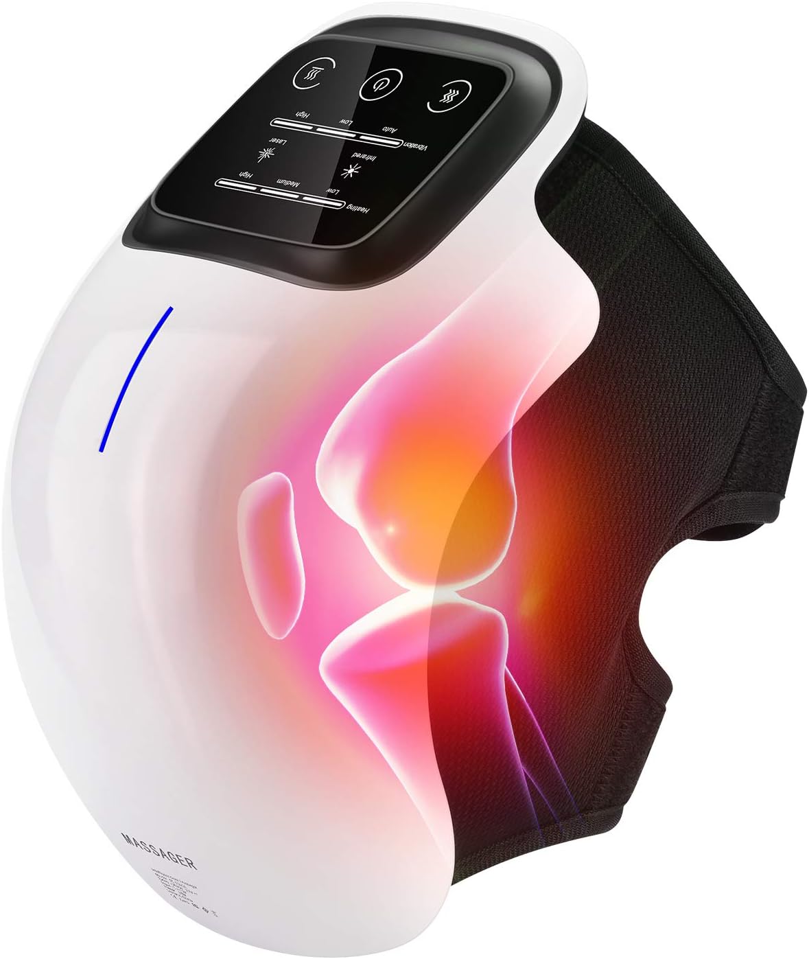 Wärme- und Vibrationsknie-Massager mit Infrarot – Kabellos und Aufladbar
