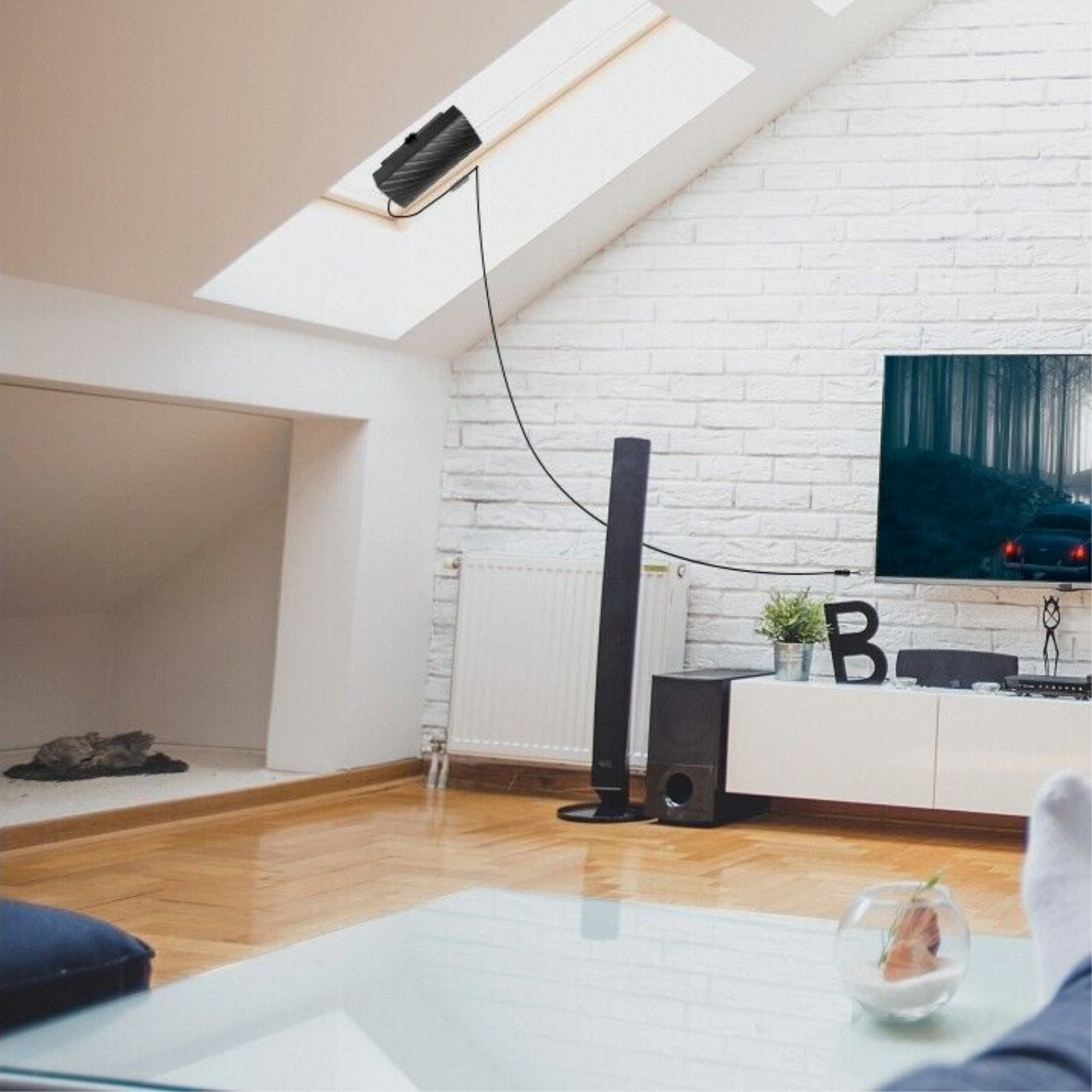 HDTV Antenne für Innenräume mit 4K Empfang und großer Reichweite