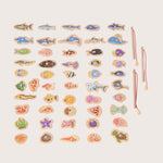 Magnetisches Angelaus Spielzeug aus Holz – 35 bunte Fische