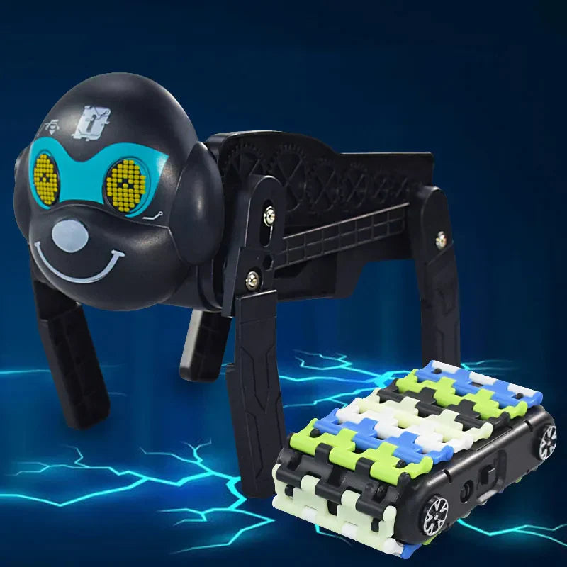 Rennstrecke mit Fahrzeugen – Roboterspiel für Kinder