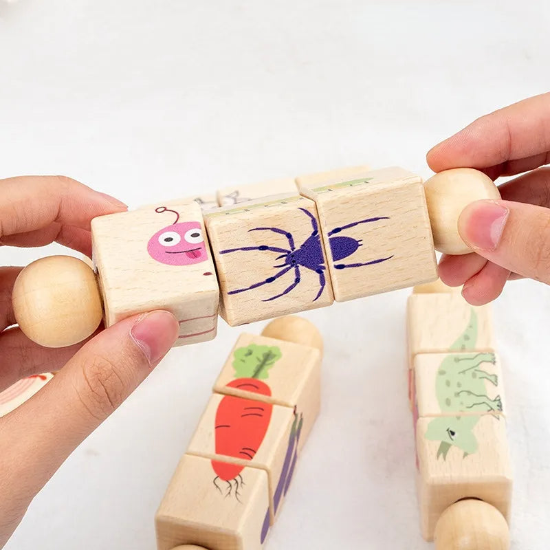 Holzpuzzle für Kinder – Spaßiges Drehspiel zur Entdeckung