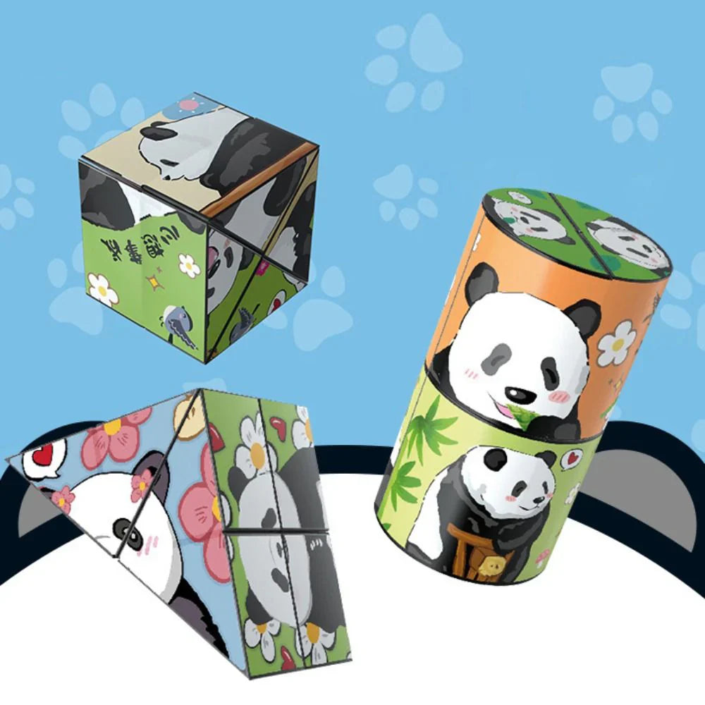 Tiermotiv-Rätselwürfel für Kinder – Pädagogisches Spielzeug mit Panda