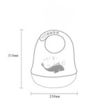 Weiches Silikon Lätzchen mit Tierdesign und Auffangschale für Babys
