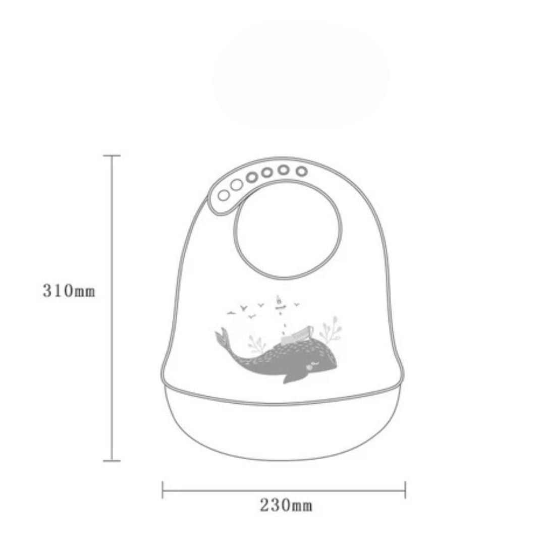 Weiches Silikon Lätzchen mit Tierdesign und Auffangschale für Babys
