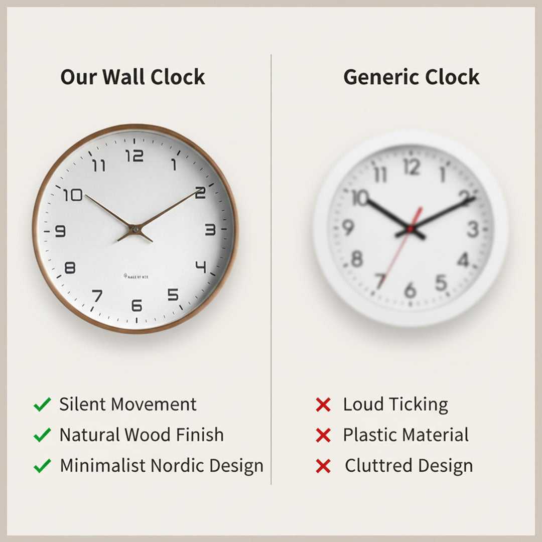 Elegante Holz Wanduhr - Zeitloses Design ohne Geräusche