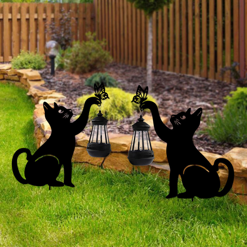 Solar Gartenleuchte für Katzen mit Hängeleuchte – Dekorative LED Außenbeleuchtung