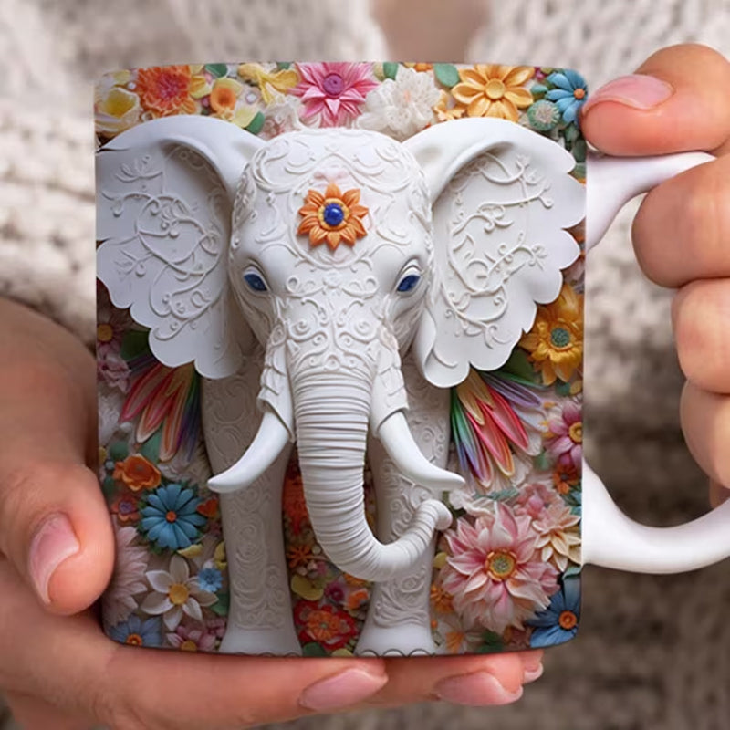 Einzigartige 3D Elefanten Kaffeetasse für Tierliebhaber