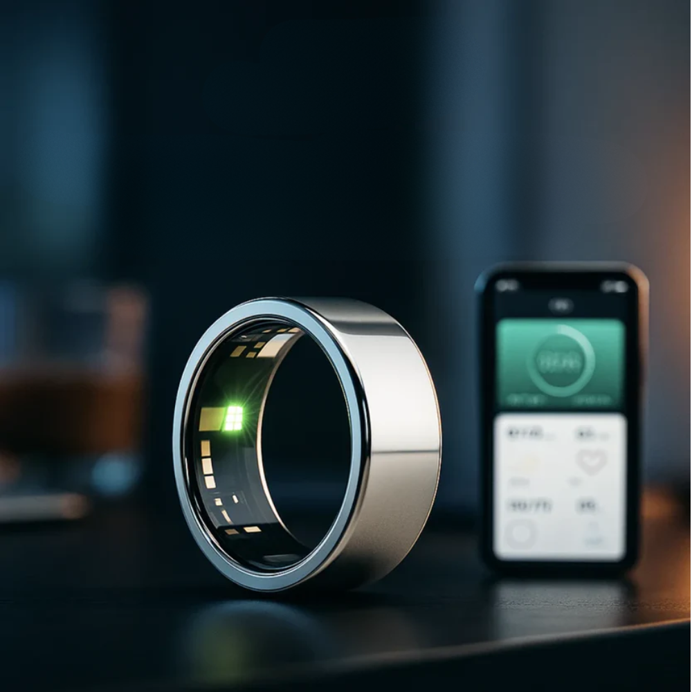 Eleganter Fitnessring mit Schlafüberwachung und Herzfrequenzmessung
