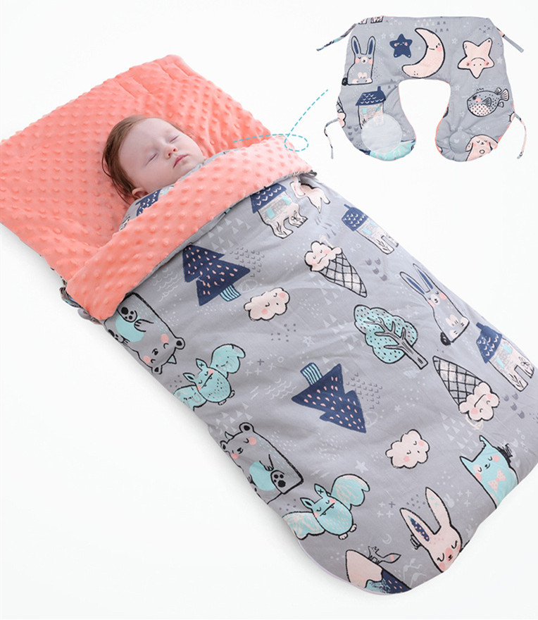 Schlafsack für Babys mit Kapuze – Minky-Decke für Neugeborene