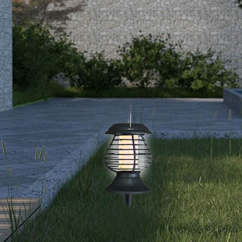 Solarbetriebene Insektenlampe mit Erdspieß – UV-Falle für den Außenbereich