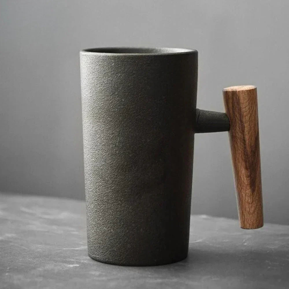 NordicDream Keramiktasse – Stilvolles Design mit Holzgriff