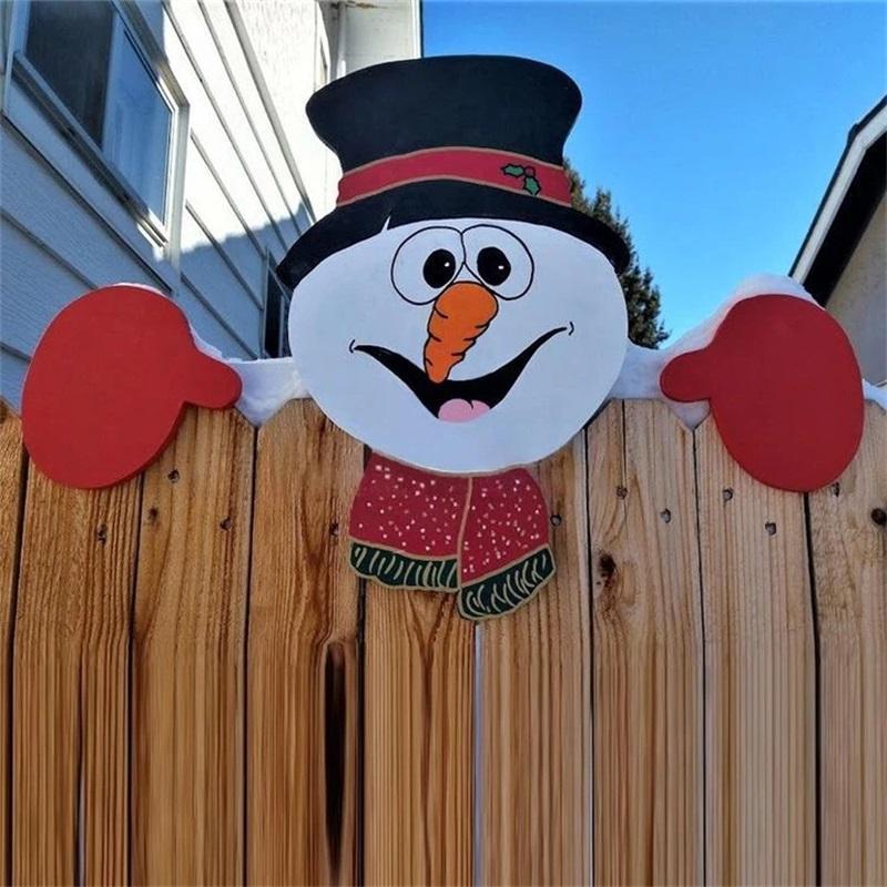 Weihnachtszaun Dekoration mit festlichem Motiv