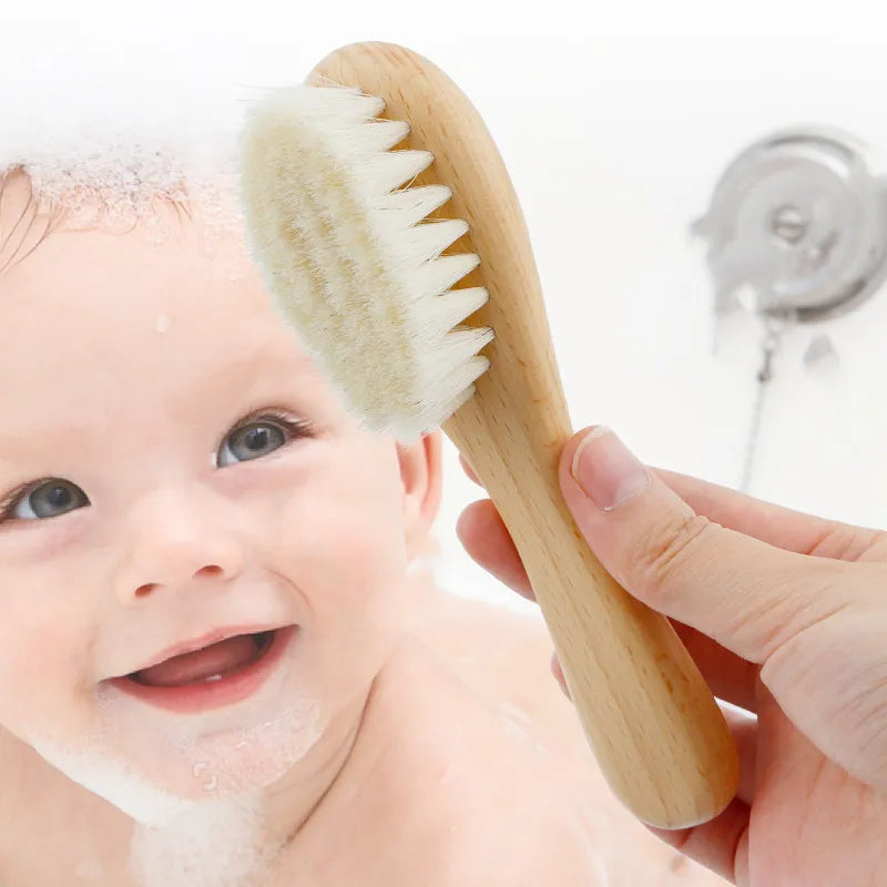Haarpflege-Set für Babys mit Holz-Bürste und Kamm