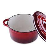 Robuster Gusseisen Kochtopf 2L in lebhaftem Rot