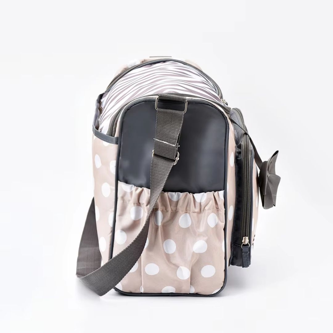 Wickeltasche für Babys in Blau mit Wickelauflage und Flaschenhalter