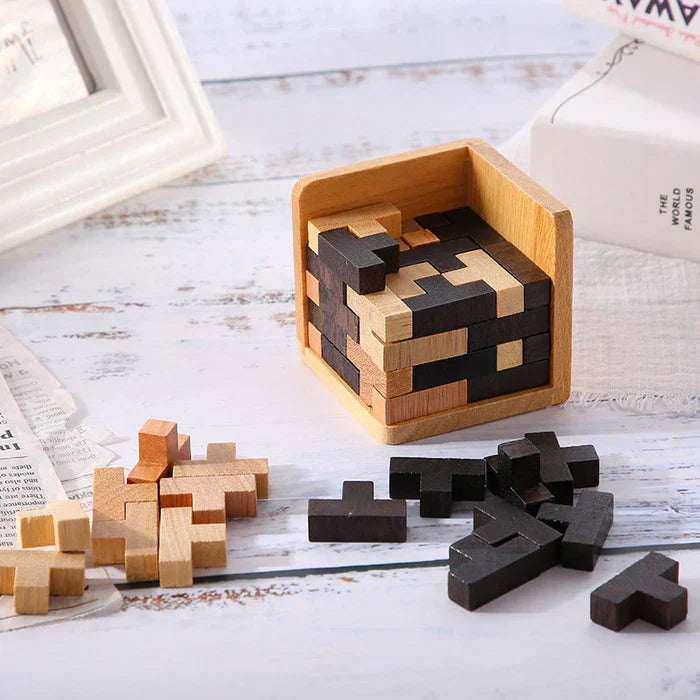 Holzpuzzle 3D - Rätselspiel für Denksportfreunde