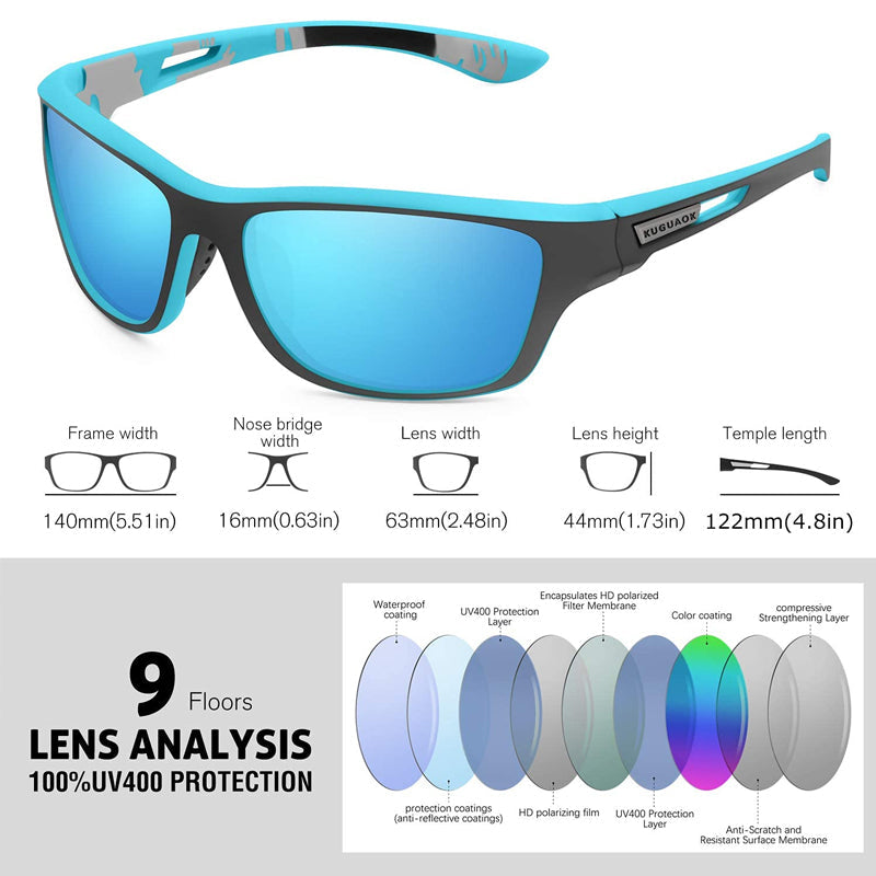 Sportliche Sonnenbrille mit UV400 Schutz und Polarisation