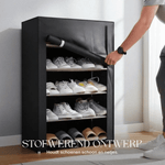 Schuhschrank mit Stoffabdeckung und stabilem Stahlrahmen – 6 oder 8 Fächer