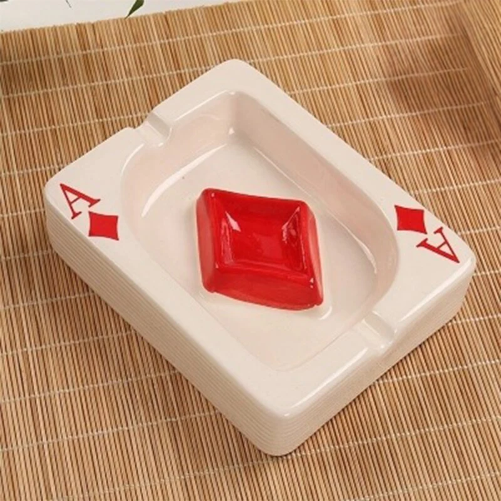 Stylish Ceramic Ashtray with Heart Motif – Square Decor for Home and Office
