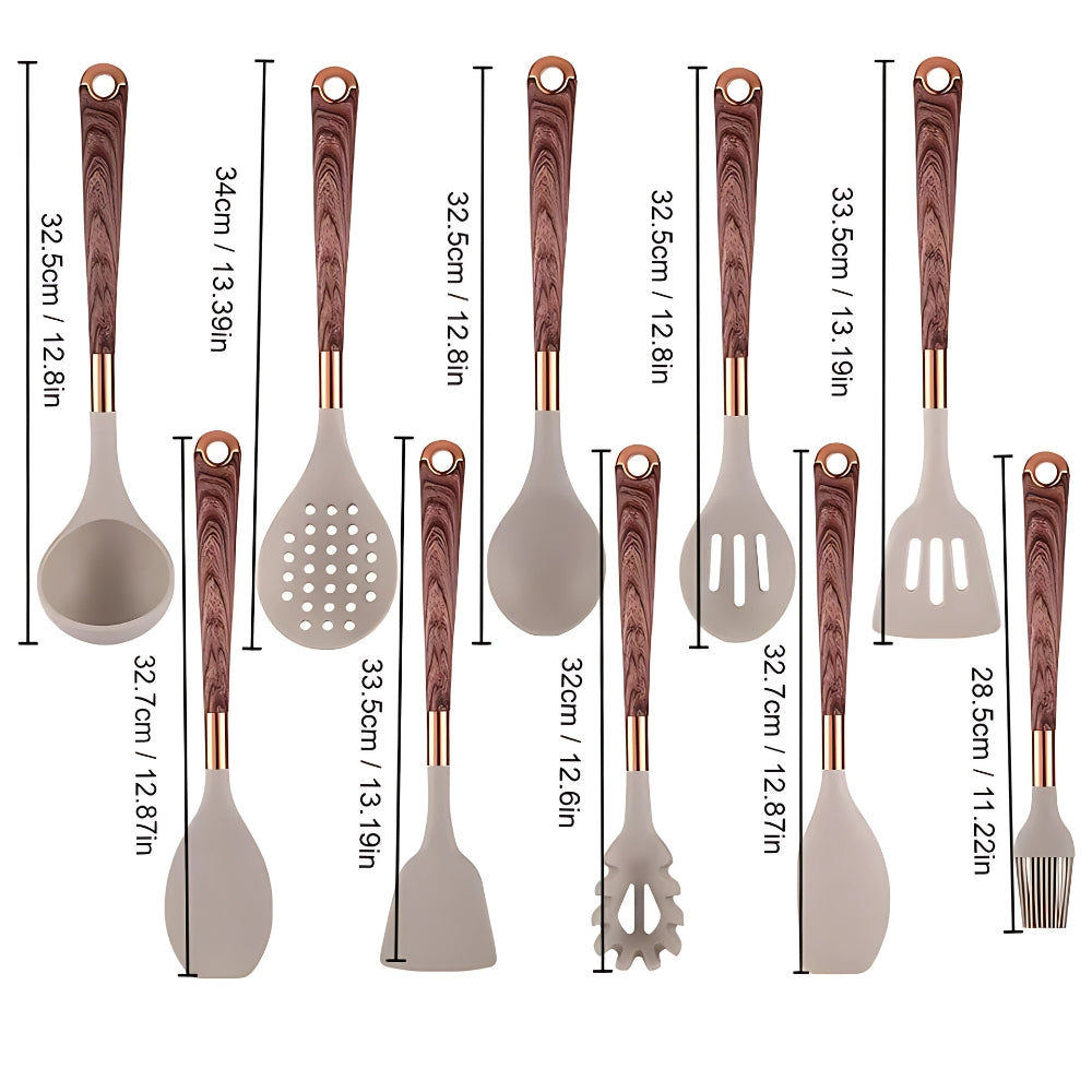 Elegantes Silikon Kochutensilien-Set | 10 Teile für Ihre Küche