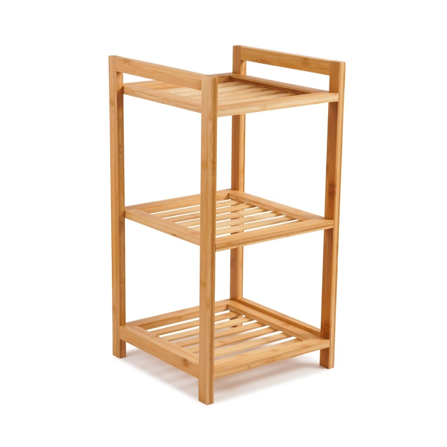 Eleganter 3-stufiger Badezimmerregal aus Bambus, 30x30x57cm