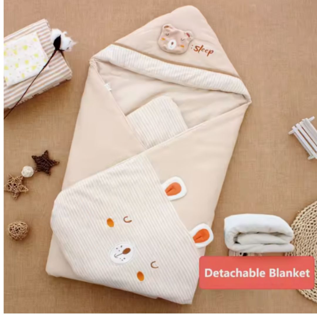 Einschlagdecke für Babys mit Kapuze – Kuscheliger Schlafsack für Neugeborene