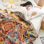 Erfrischende Boho Wende-Decke aus 100% Baumwolle
