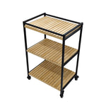 Praktischer 3-stufiger Bambuswagen, 47x33x77cm, Naturbelassen