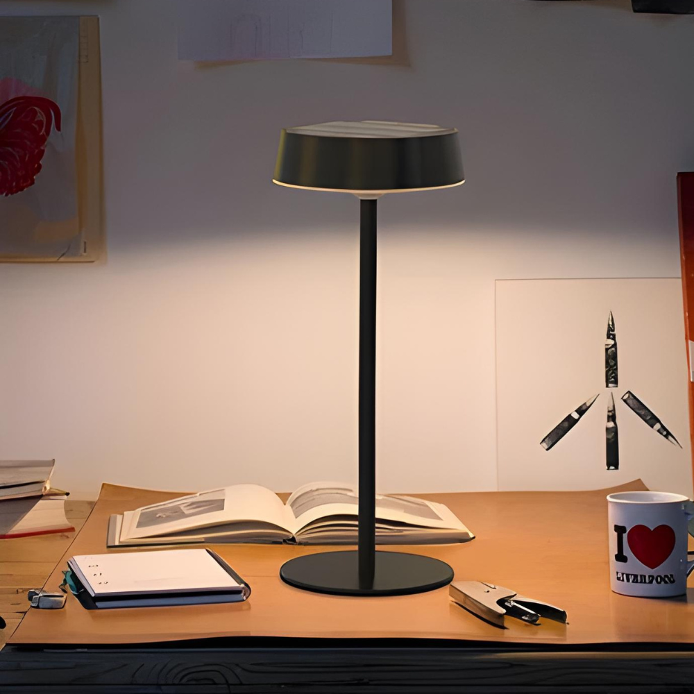 Cordless Solar Table Lamp with Dimmer and 3 Light Colors
