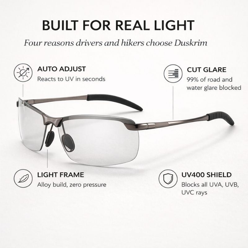 Fotoanpassende Sonnenbrille mit UV400-Schutz