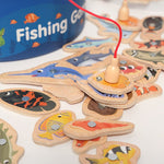 Magnetisches Angelaus Spielzeug aus Holz – 35 bunte Fische