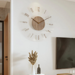 Wanduhr aus Holz mit leiser Mechanik – Modernes Acryl-Design für das Wohnzimmer