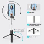 Vielseitiger 6-in-1 Bluetooth-Selfie-Stick mit Stativ