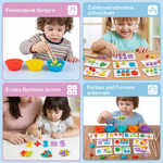 Sortierset mit Kugeln für Zahlen und Farben – Montessori Lernspiel