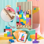 Buntes Tetris Holzspielzeug – Kreatives Bauvergnügen ab 5 Jahren