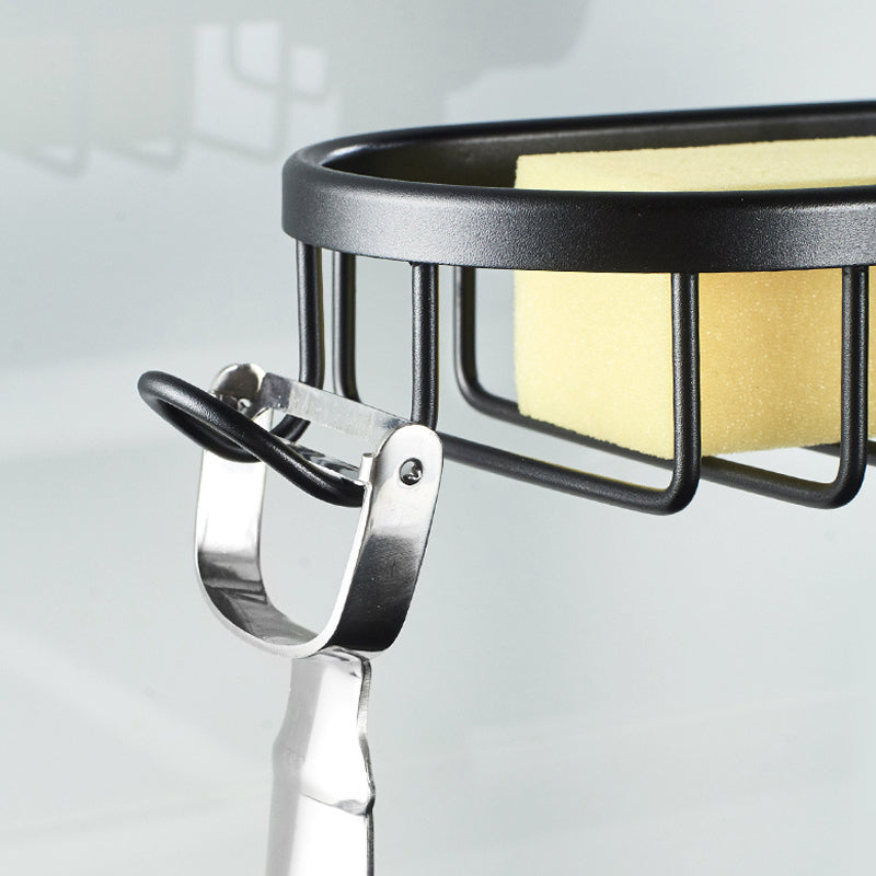 Duschhalterung für Shampoo und Seife – Edelstahl-Aluminium – Silber oder Schwarz – Bohrfrei